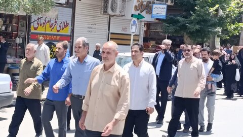 تصاویر راهپیمایی حماسی نمازگزاران کوهدشت در محکومیت تهاجم جنایتکارانه رژیم صهیونیستی به کشورمان