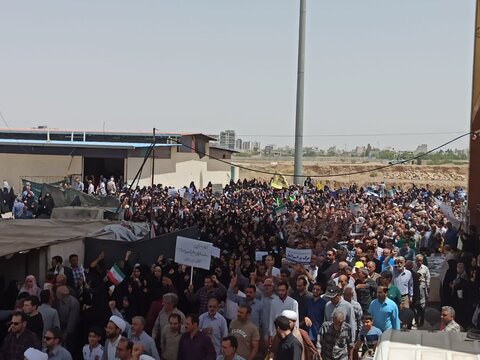 تصاویر/فریاد انزجار مردم انقلابی و شهید پرورشان علیه رژیم صهیونی