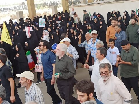 تصاویر/فریاد انزجار مردم انقلابی و شهید پرورشان علیه رژیم صهیونی