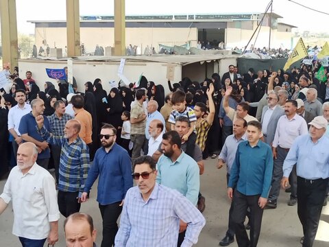 تصاویر/فریاد انزجار مردم انقلابی و شهید پرورشان علیه رژیم صهیونی