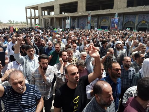 تصاویر/فریاد انزجار مردم انقلابی و شهید پرورشان علیه رژیم صهیونی