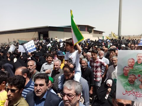 تصاویر/فریاد انزجار مردم انقلابی و شهید پرورشان علیه رژیم صهیونی