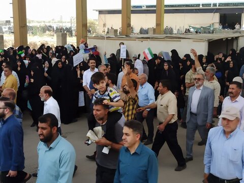 تصاویر/فریاد انزجار مردم انقلابی و شهید پرورشان علیه رژیم صهیونی