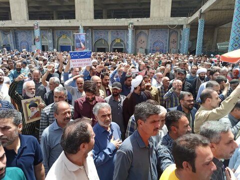 تصاویر/فریاد انزجار مردم انقلابی و شهید پرورشان علیه رژیم صهیونی