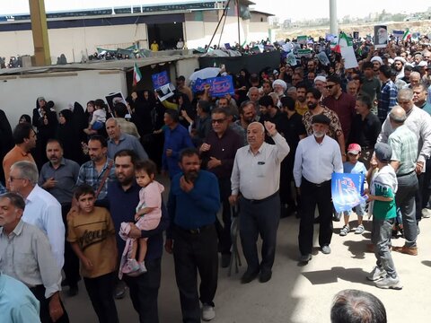 تصاویر/فریاد انزجار مردم انقلابی و شهید پرورشان علیه رژیم صهیونی