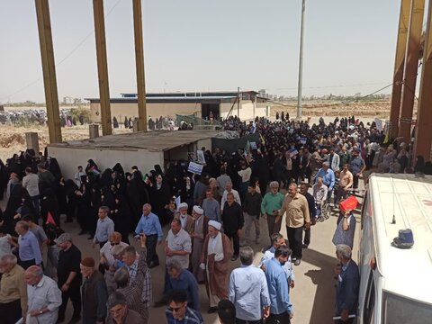 تصاویر/فریاد انزجار مردم انقلابی و شهید پرورشان علیه رژیم صهیونی