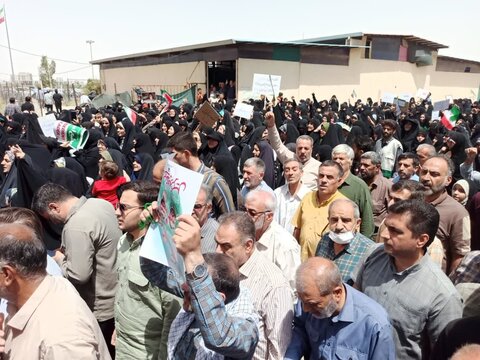 تصاویر/فریاد انزجار مردم انقلابی و شهید پرورشان علیه رژیم صهیونی