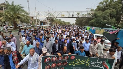 تصاویر/ نماز جمعه و راهپیمایی مردم ریگان