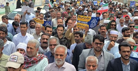 تصاویر/ نماز جمعه و راهپیمایی مردم ریگان