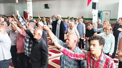 تصاویر/حضورامام جمعه همراه روحانیون و طلاب آران و بیدگل در محکومیت جنایات رژیم ظالم صهیونیستی