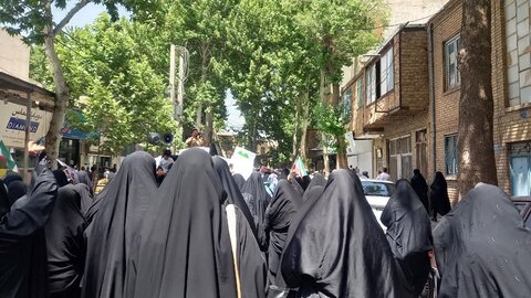 تصاویر/حضور طلاب مدرسه علمیه فاطمیه محلات در راهپیمایی علیه رژیم منحوس صهیونیستی