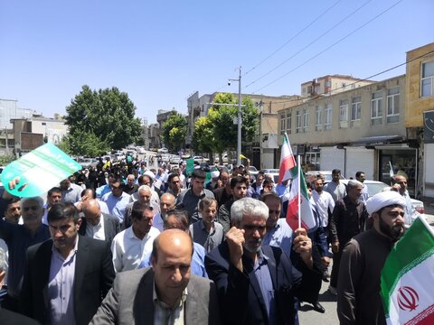 تصاویر/  برگزاری راهپیمایی  انزجار از رژیم صهیونیستی در شهرستان چرداول