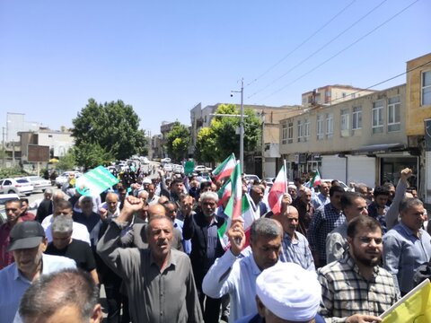 تصاویر/  برگزاری راهپیمایی  انزجار از رژیم صهیونیستی در شهرستان چرداول