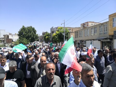 تصاویر/  برگزاری راهپیمایی  انزجار از رژیم صهیونیستی در شهرستان چرداول