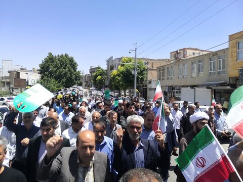 تصاویر/  برگزاری راهپیمایی  انزجار از رژیم صهیونیستی در شهرستان چرداول