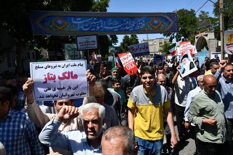 تصاویر/ خروش پرشور و حماسی مردم شهرستان خوی در جمعه خشم و نصر