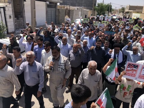 تصاویر/راهپیمایی فریاد های خشم مردم ولایتمدار و شهید پرور بخش زیدون