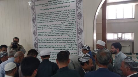 تصاویر/ امضای بیانیه محکومیت تجاوزات رژیم صهیونیستی و حمایت از رهبر انقلاب و نیروهای نظامی در نماز جمعه های اهل سنت آذربایجان غربی