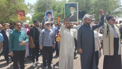 تصاویر/حماسه حضور مردم ماهشهر در راهپیمایی جمعه خشم و نصر