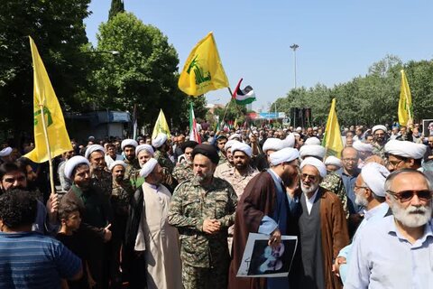 حضور اساتید ، طلاب و مبلغین شرق مازندران در راهپیمایی جمعه های خشم و نصر) و مراسم تشییع شهدای عزت و اقتدار