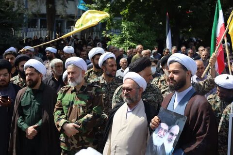 حضور اساتید ، طلاب و مبلغین شرق مازندران در راهپیمایی جمعه های خشم و نصر) و مراسم تشییع شهدای عزت و اقتدار