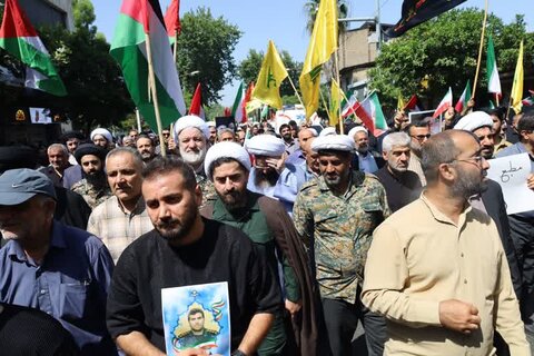 حضور اساتید ، طلاب و مبلغین شرق مازندران در راهپیمایی جمعه های خشم و نصر) و مراسم تشییع شهدای عزت و اقتدار