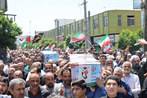 حضور اساتید ، طلاب و مبلغین شرق مازندران در راهپیمایی جمعه های خشم و نصر) و مراسم تشییع شهدای عزت و اقتدار