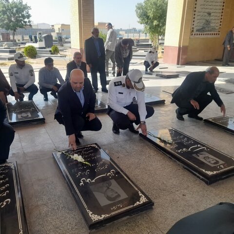 تصاویر / تجدید میثاق مسئولین قضایی شهرستان تاکستان با شهیدان