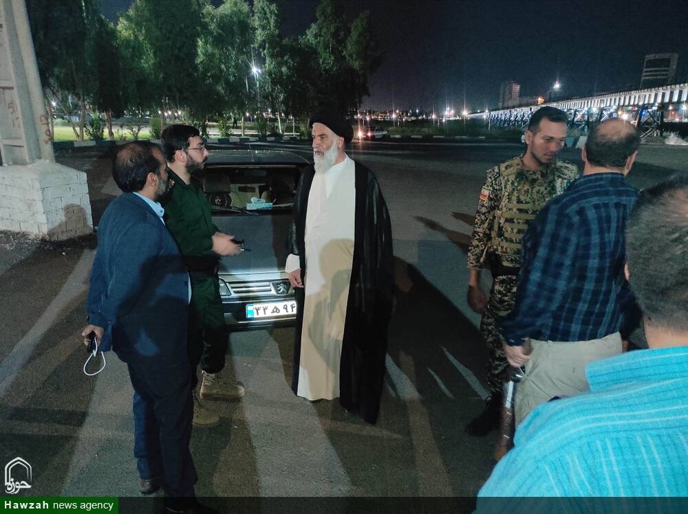 بازدید نماینده ولی فقیه در خوزستان از ایستگاه های ایست و بازرسی برپا شده توسط اقوام دلیر استان