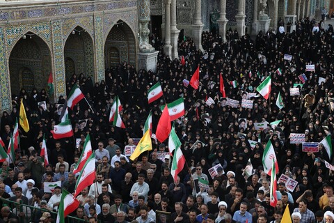 تصاویر/ تصاویر/ تشییع ۸ شهید استان قم در حملات رژیم صهیونیستی