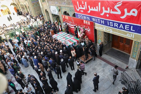 تصاویر/ تصاویر/ تشییع ۸ شهید استان قم در حملات رژیم صهیونیستی