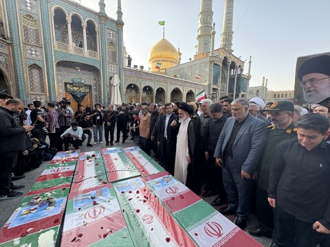 تصاویر / مراسم تشییع پیکر مطهر شهدای حملات رژیم غاصب صهیونیستی در قم