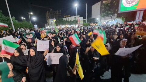 تصاویر/ تجمع بوشهری‌ها در حمایت از رزمندگان سلحشور نیروهای مسلح