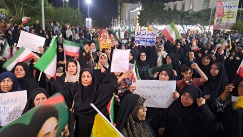 تصاویر/ تجمع بوشهری‌ها در حمایت از رزمندگان سلحشور نیروهای مسلح