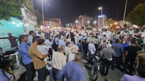 تصاویر/ تجمع بوشهری‌ها در حمایت از رزمندگان سلحشور نیروهای مسلح