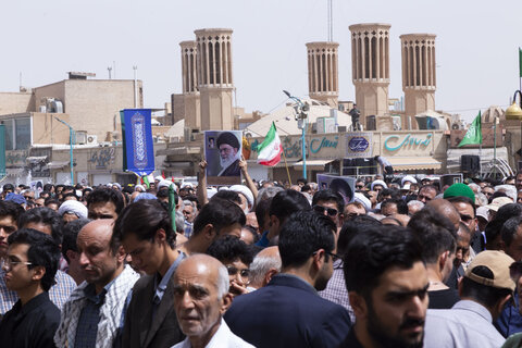 مراسم تشییع و اقامه نماز بر پیکر مطهر شهدای حمله رژیم صهیونیستی به یزد