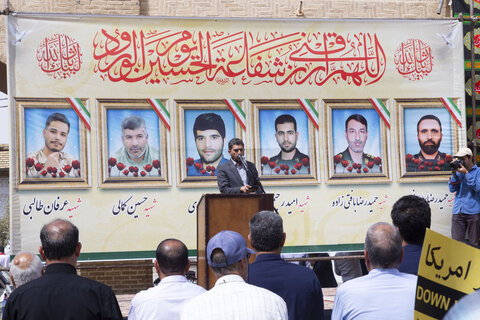 مراسم تشییع و اقامه نماز بر پیکر مطهر شهدای حمله رژیم صهیونیستی به یزد