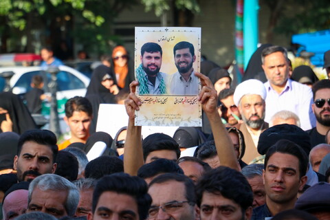 تصاویر / مراسم تشییع پیکر دو شهید تجاوز رژیم صهیونیستی در درچه اصفهان