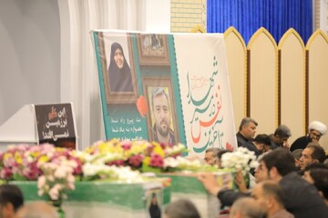 فیلم | مراسم وداع با پیکر دو تن از شهدای حمله رژیم منحوس صهیونیستی