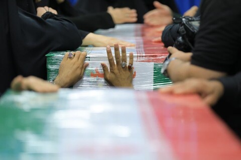 مراسم وداع با پیکر دو تن از شهدای حمله رژیم منحوس صهیونیستی به سپاه استان البرز