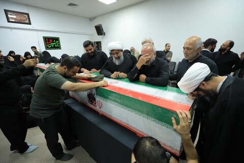 مراسم وداع با پیکر دو تن از شهدای حمله رژیم منحوس صهیونیستی به سپاه استان البرز