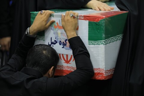 مراسم وداع با پیکر دو تن از شهدای حمله رژیم منحوس صهیونیستی به سپاه استان البرز