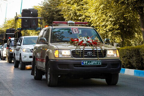 Imágenes / Ceremonia fúnebre de los dos mártires de la agresión del régimen sionista en Dorche, Isfahán