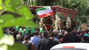 فیلم |تشییع پیکر پاک سردار شهید اکبر عنایتی و شهید داود زندیه در البرز
