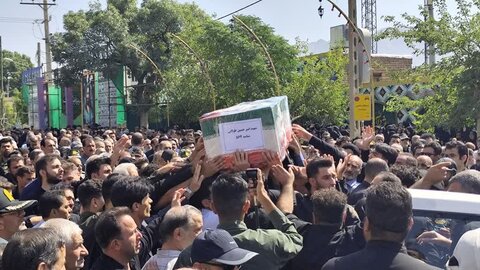 تصاویر تشييع پيکر مطهر شهيد امير حسين طولابی در حمله تجاوزکارانه رژيم سفاک صهيونيستی در خرم آباد