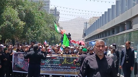 تصاویر/مراسم تشییع شهدای حملات رژیم صهیونیستی در مشهد مقدس