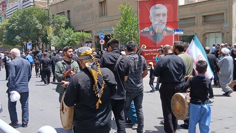 تصاویر/مراسم تشییع شهدای حملات رژیم صهیونیستی در مشهد مقدس