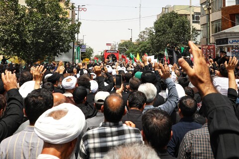 تصاویر/ مراسم تشییع پیکر مطهر شهدای حملات اخیر رژیم تروریستی صهیونی در قم