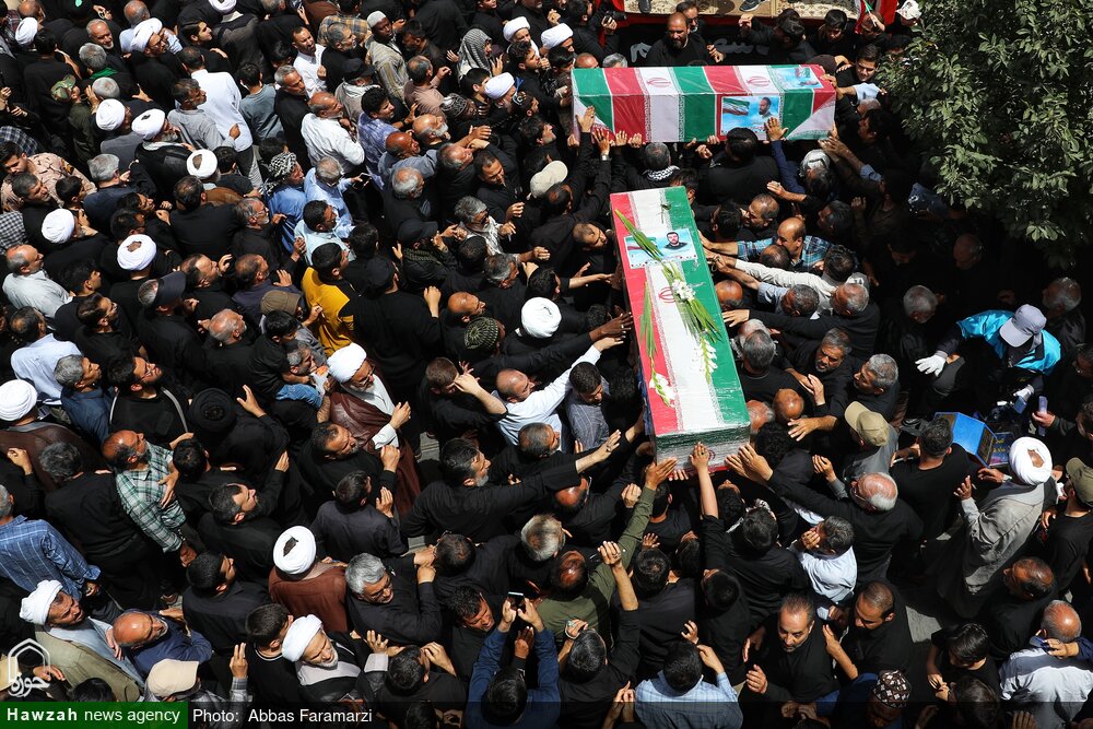 تصاویر/ مراسم تشییع پیکر مطهر شهدای حملات اخیر رژیم تروریستی صهیونی در قم