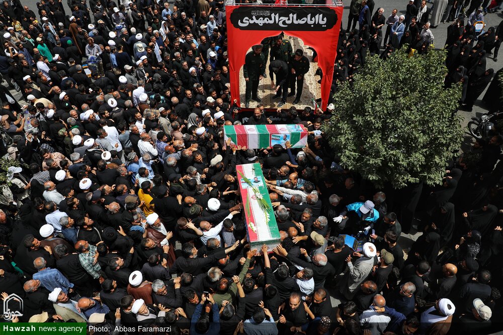 تصاویر/ مراسم تشییع پیکر مطهر شهدای حملات اخیر رژیم تروریستی صهیونی در قم